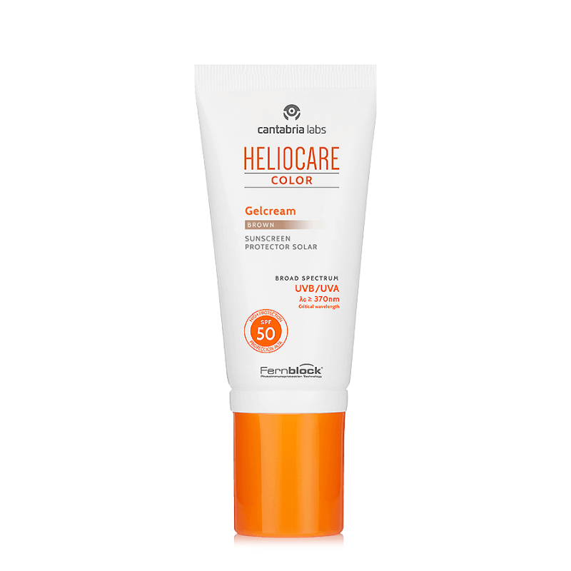 broad spectrum gel cream sunscreen with a brown colour which is ideal for daily use and for giving the skin a radiant glow.