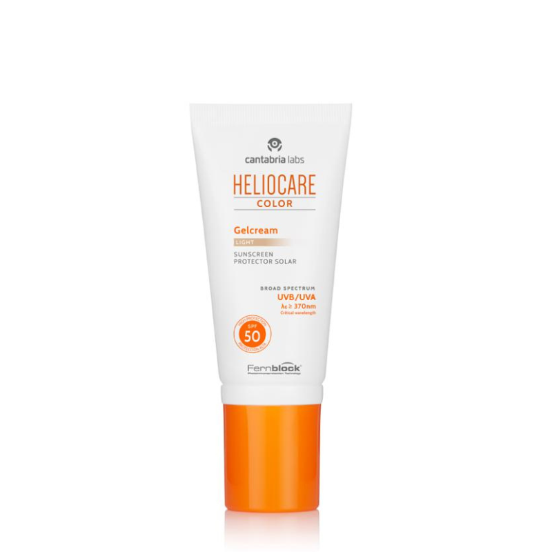 Broad spectrum gel cream sunscreen with a light colour which is ideal for daily use and for giving the skin a radiant glow. 