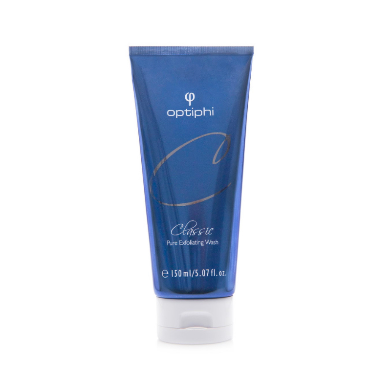 The Pure Exfoliating Wash cleansing formulation offers both physical and chemical exfoliating properties.