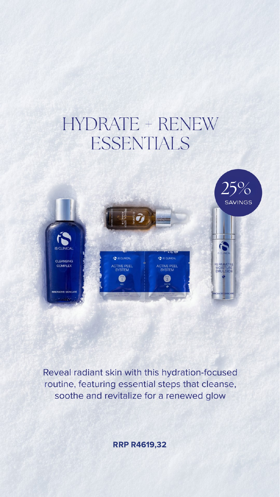 iS Clinical Hydrate + Renew Essentials holiday gift set brochure