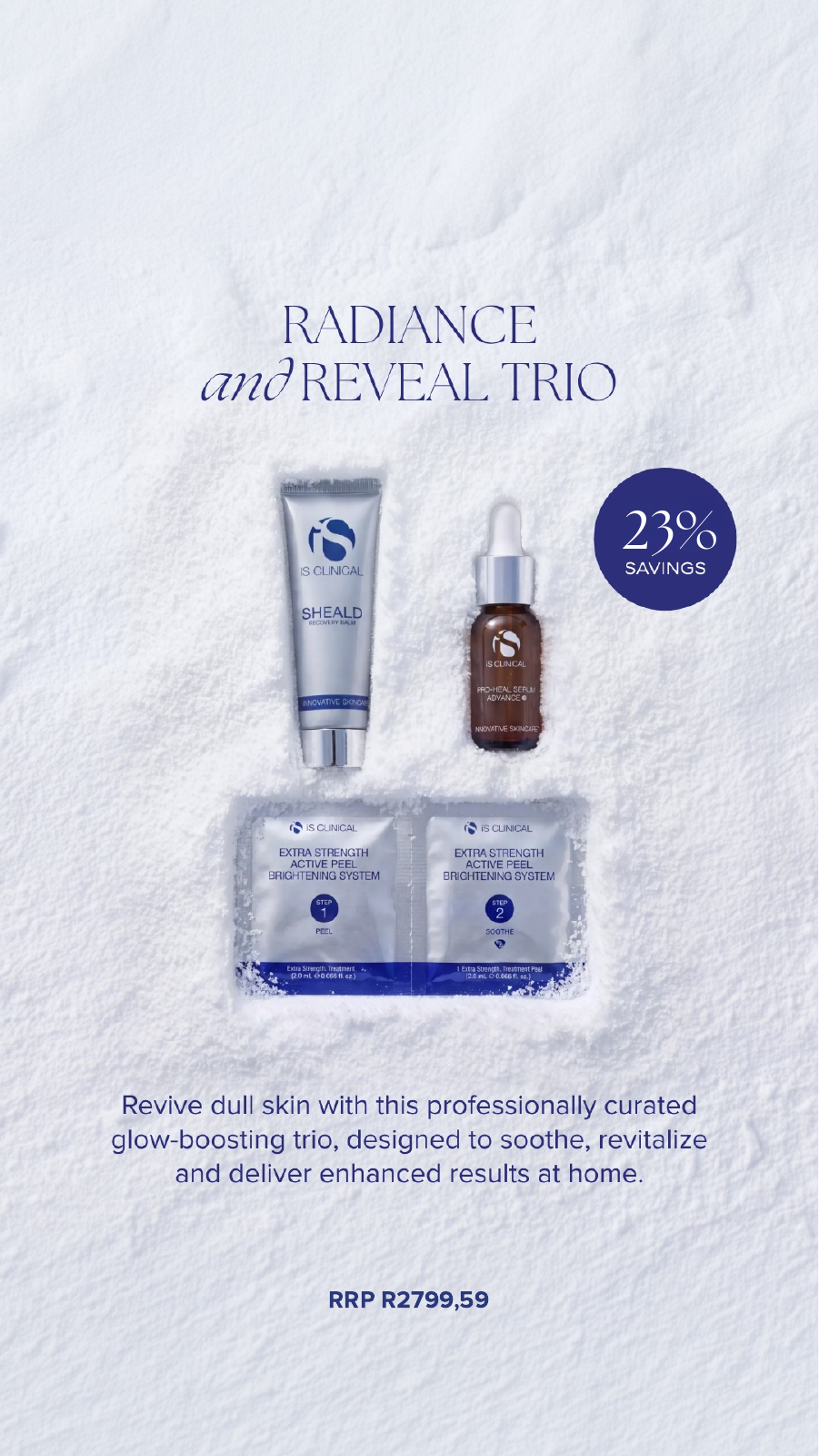iS Clinical Radiance and Reveal Trio holiday gift set brochure
